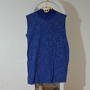 Chic Blue Polka Dot Sleeveless Dress